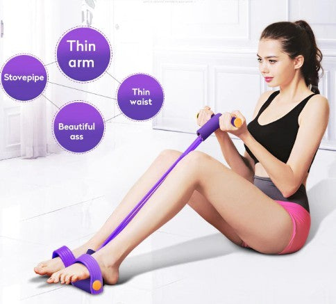 Portable Fitness Resistance Band with Pedal